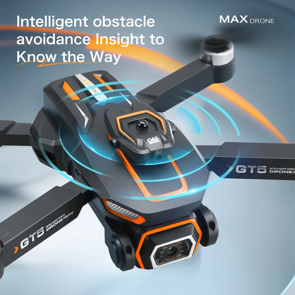 GPS GT5 Foldable RC Drone 8K Dual Camera 5G WiFi FPV Screen Remote Control Obstacle Avoidance Brushless Optical Flow Quadcopter