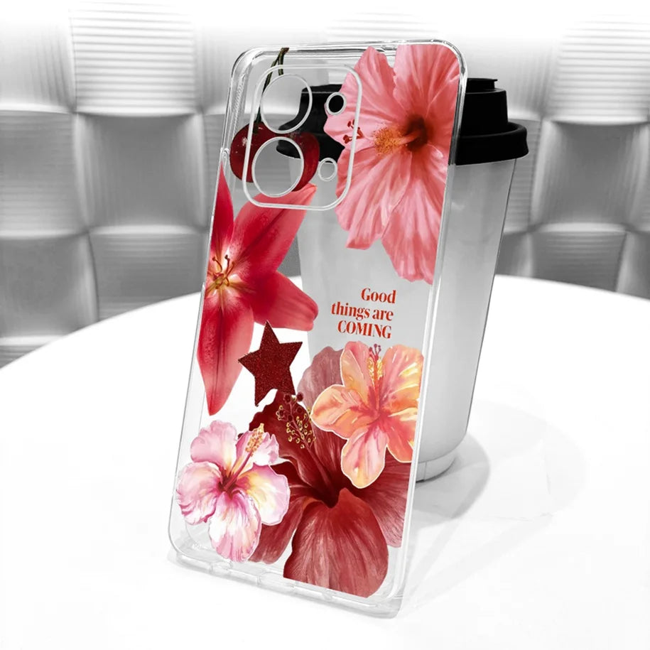 For Xiaomi Redmi 15C 5G 2025 Case Fashion Flower Bow Soft Silicone Clear Back Cover For Xiaomi Poco C85 5G Redmi15C 173MM Bumper