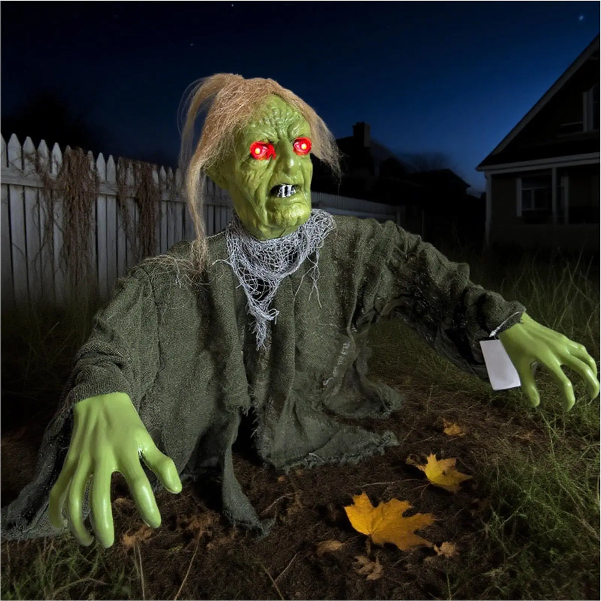 Halloween Yard Decor Scary Ghost Backyard Stakes Halloween Scary Light Up Figures for Porch Planter Path Lawn Front Yard