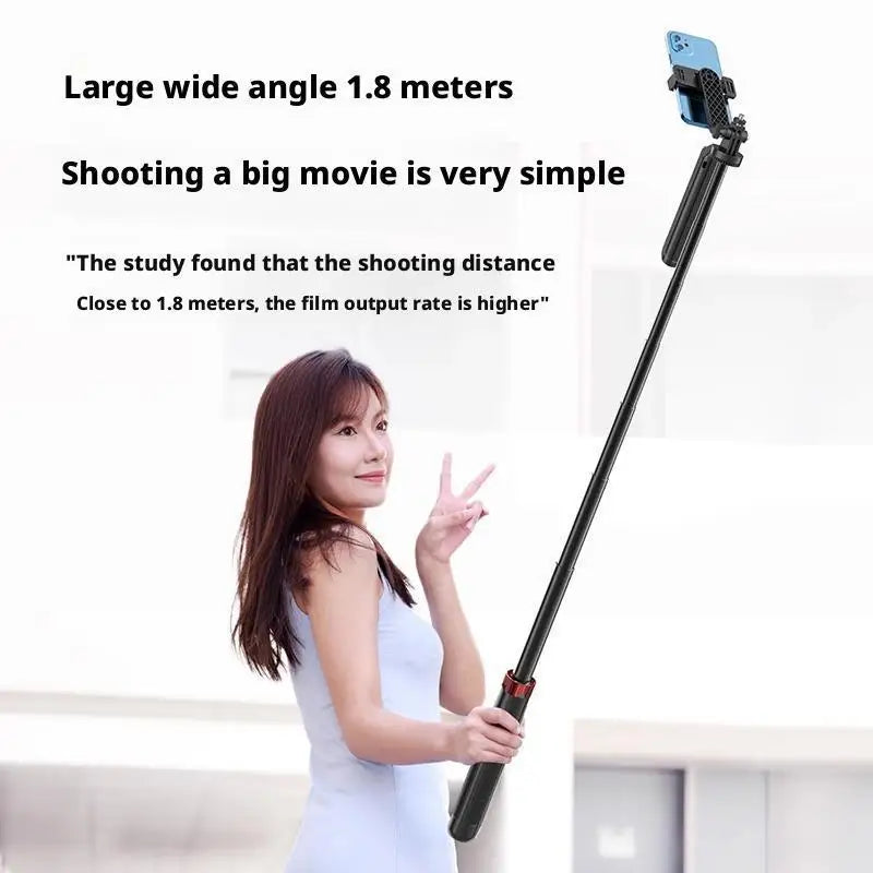 1.8m Phone Tripod and Selfie Stick  with Wireless Remote & Extendable Phone Mount Compatible with IPhone/Android