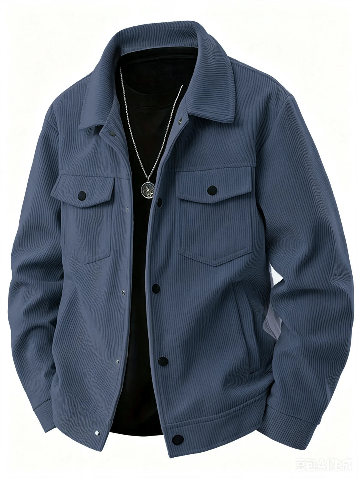 Men's Casual Jacket Spring Autumn Pure Color Buttoned Collar Pocket Leisurely Wear 2025 Fashion Trend
