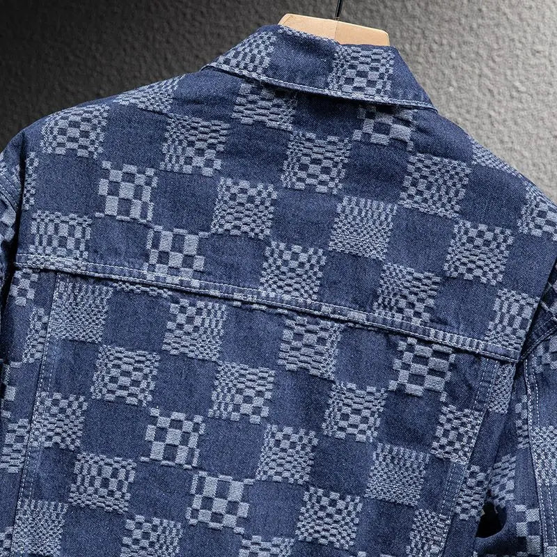 2024 New Arrival Men's Clothing Daily Single Breasted Thick Jackets for Men Casual Autumn Winter Plaid Jacquard Men's Jackets
