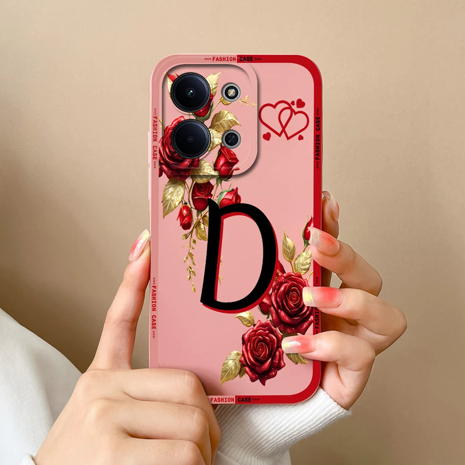 Case For Redmi 15C 14C 13C Alphabet From A-Z Non-slip Full Protection Trendy Phone Protector For Xiaomi Redmi15C redmi 14c Capa