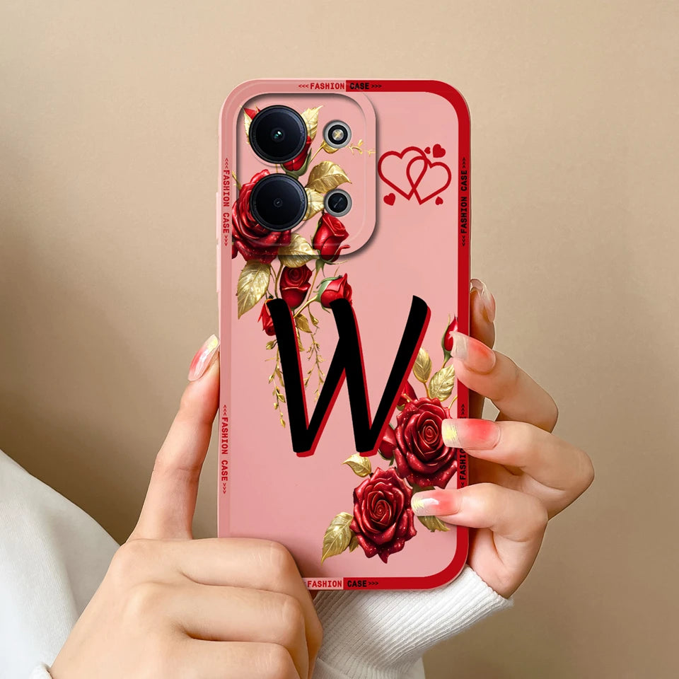 Case For Redmi 15C 14C 13C Alphabet From A-Z Non-slip Full Protection Trendy Phone Protector For Xiaomi Redmi15C redmi 14c Capa