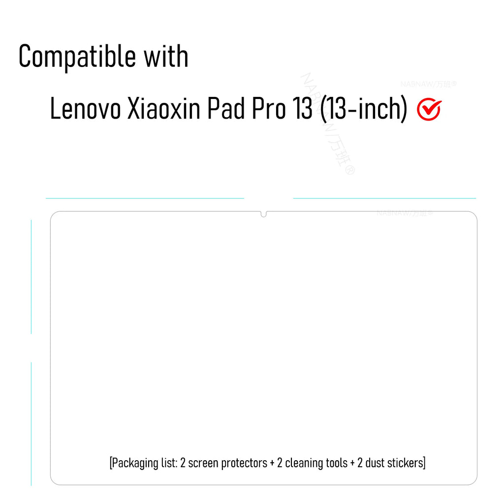 On Lenovo Xiaoxin Pad Pro 13 Tempered Glass Screen Protector For Lenovo Idea Tab Pro Gen 2 13" Clear Damage-Proof Film 2-Pack