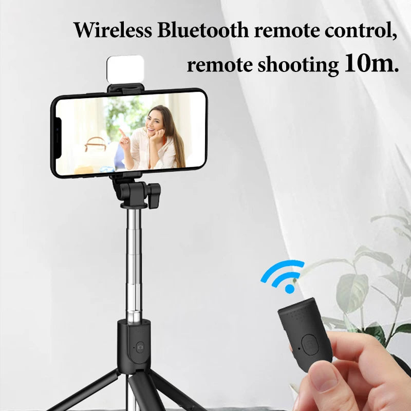 selfie stick 360° rotation holder with light remote control for selfie stick with bluetooth tripod for shooting from phone