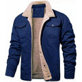 2025 New Men's Winter Casual Fleece Jacket Solid color Warm Non-elastic Lapel Button jacket suitable for daily commuting outdoor