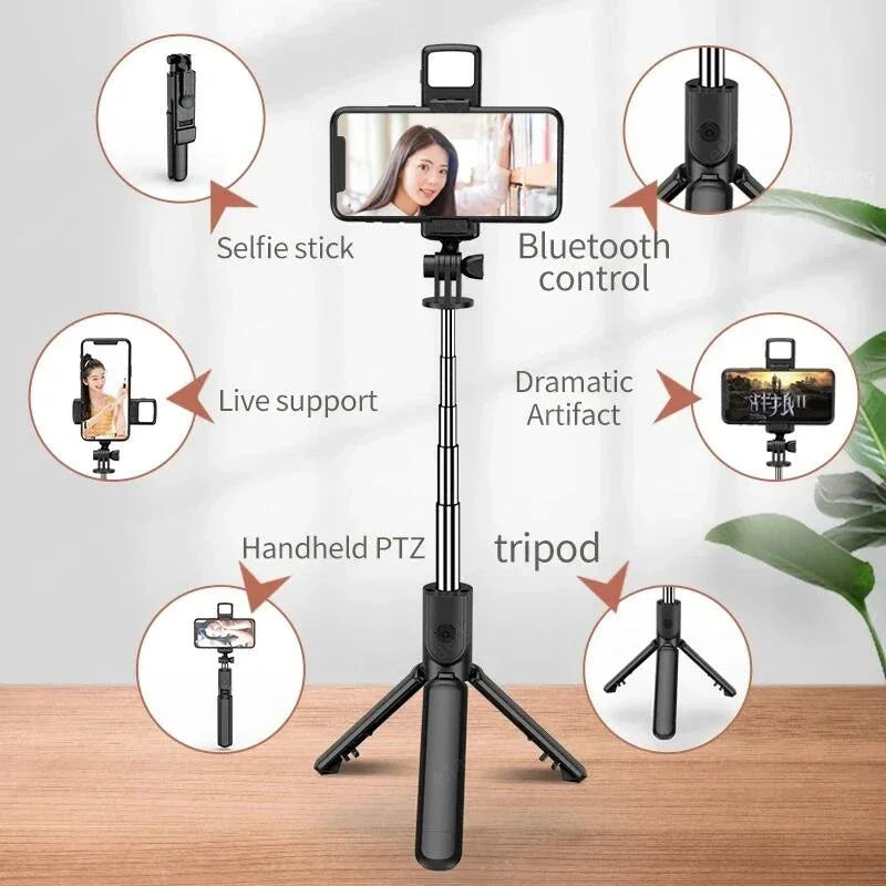 Selfie Stick Wireless Bluetooth Tripod Stand Portable Multifunctional Tripod With Wireless Remote Shutter For IOS Android Phone