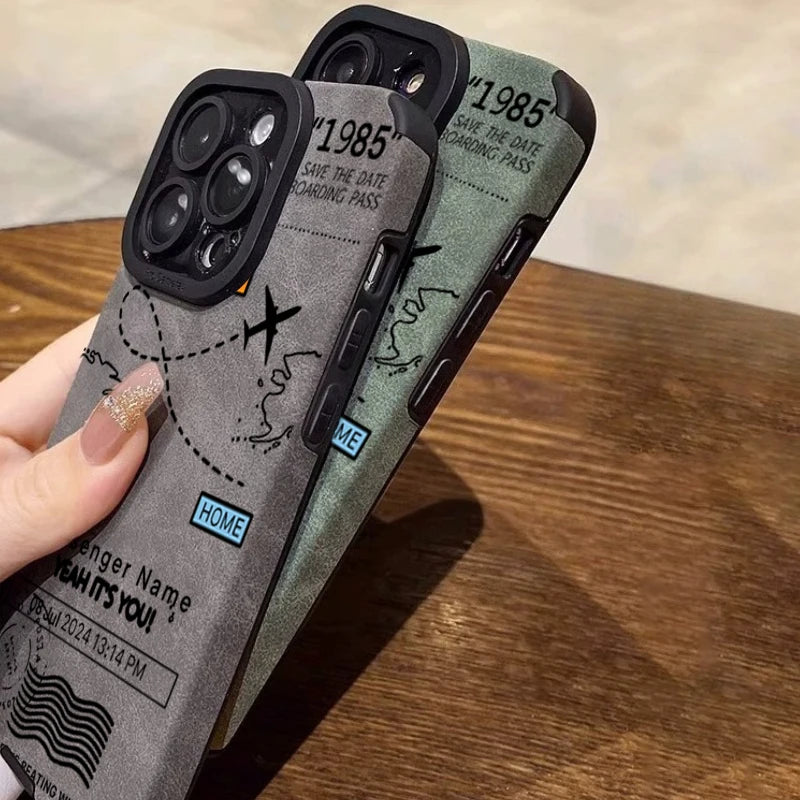 Airplane Flight Route Phone Case for iPhone 18 Pro 17 16 15 14 13 12 11 17 Pro Max Air 7 Plus X XR XS Max Shockproof Soft Cover
