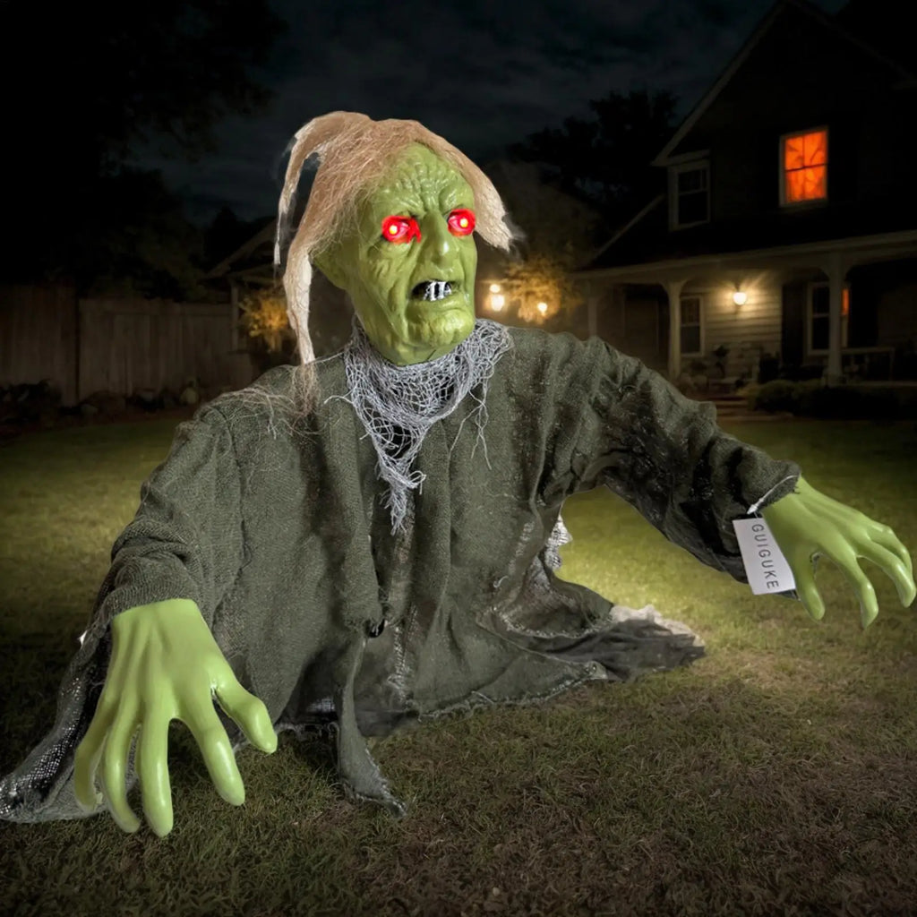 Halloween Yard Decor Scary Ghost Backyard Stakes Halloween Scary Light Up Figures for Porch Planter Path Lawn Front Yard