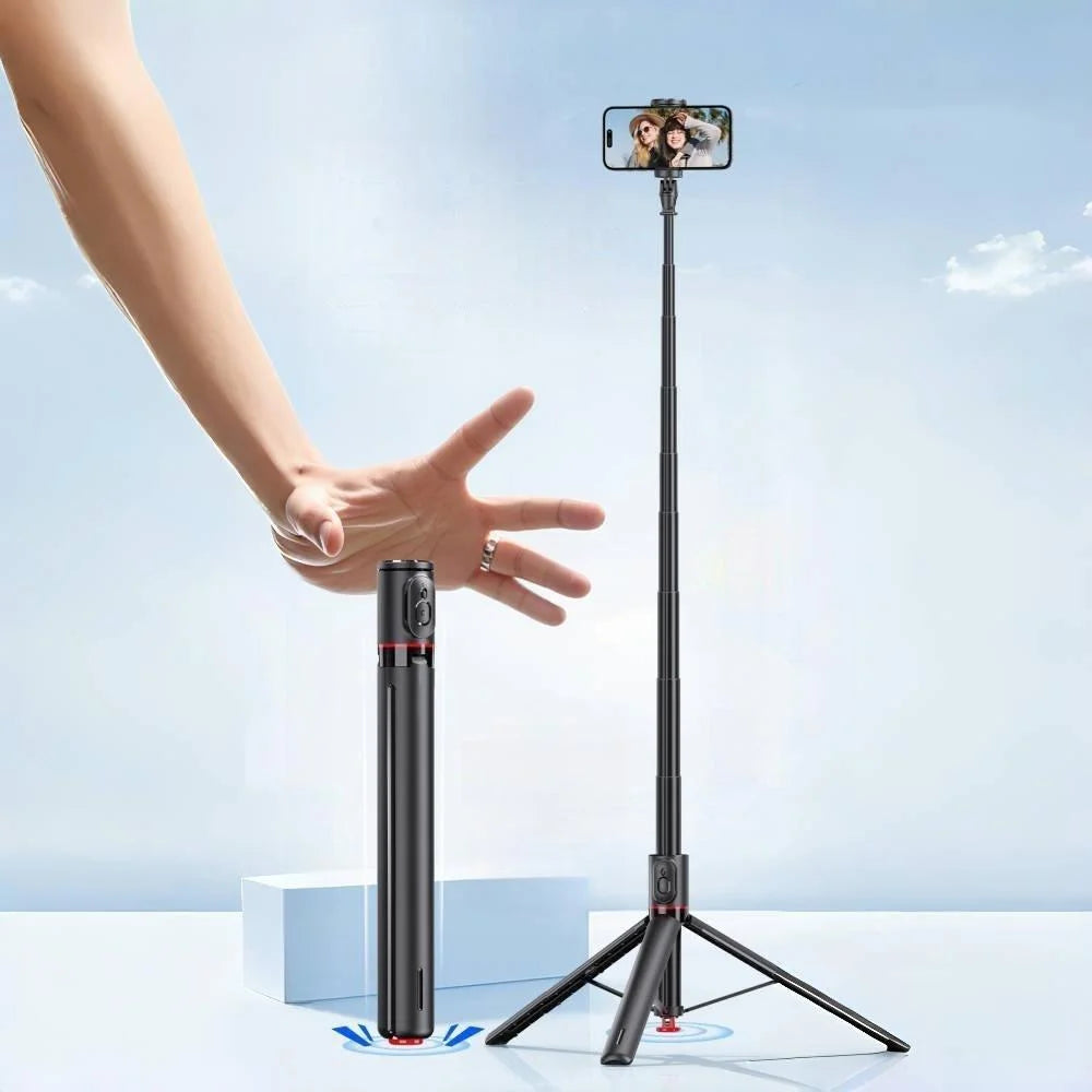 Portable Selfie Stick Tripod, 1 Count Retractable Cell Phone Tripod with Remote Control, Travel Bracket Stable and Easy to Use,