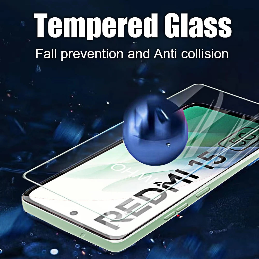 4Pcs Tempered Glass for Redmi 15 5G 4G 6.9" Screen Protectors Protective Glass Cover Film for Xiaomi Redmi15 25057RN09E