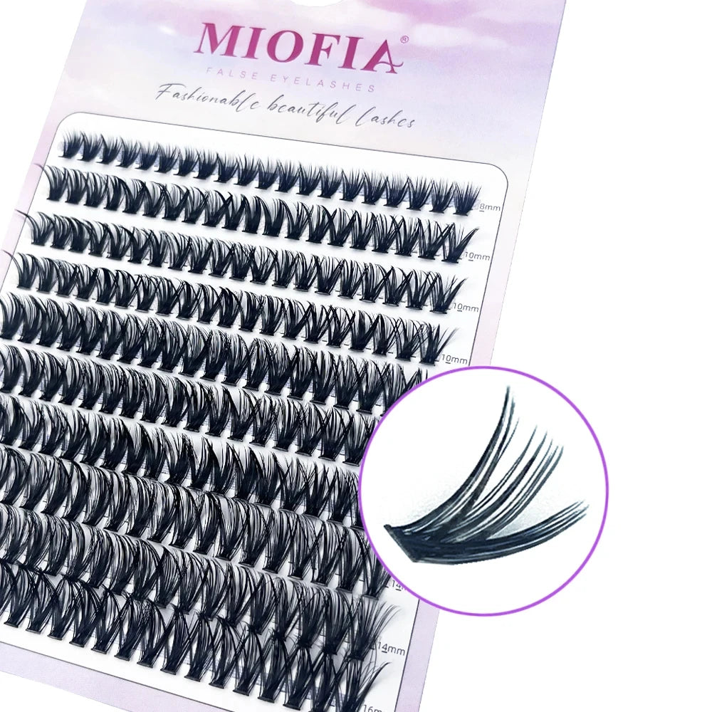 160 Bundle Mink Eyelash Clusters C/D Curl Individual Natural Russia Lashes 8-16mm DIY Eyelash Cluster Extensions Makeup Tools