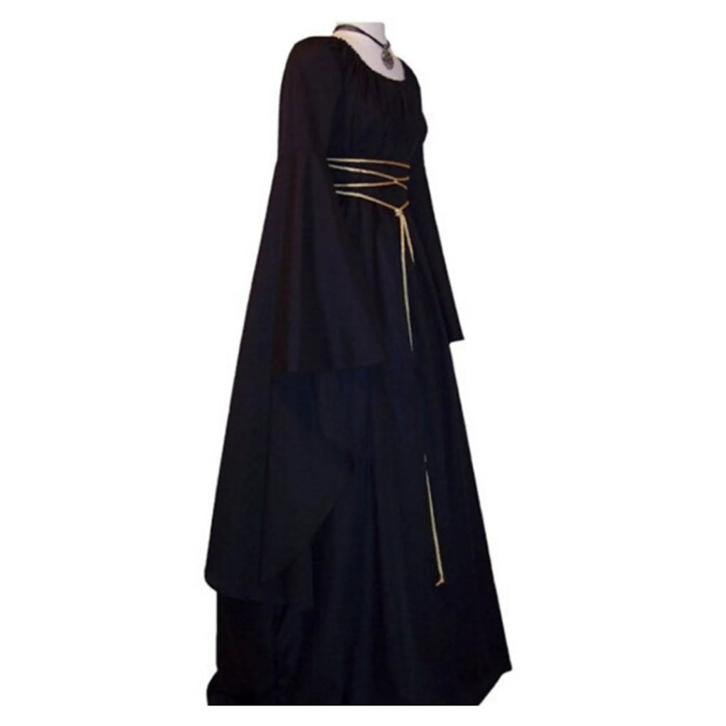 Women Dresses Vintage Medieval Cosplay Costume Ghost Witch Vampire Gothic Dress Halloween Christmas Masquerade Party Dress