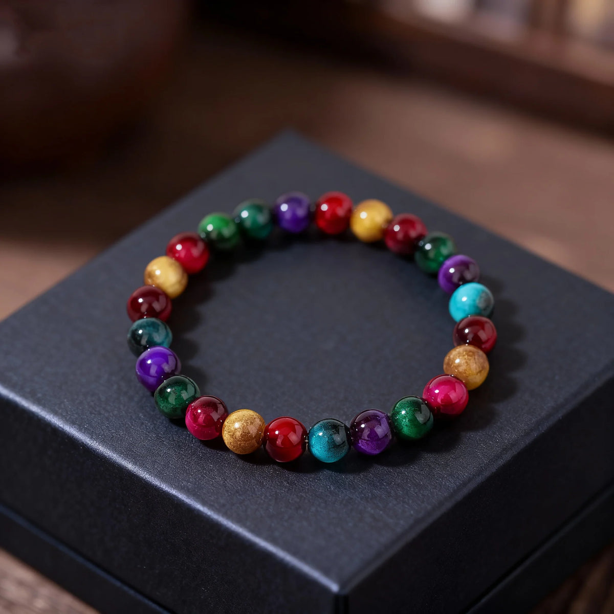 Fashion Autumn and Winter Jewellery Yellow Green Red Purple Blue Brazaletes for Family Banquet Unique Beaded Bracelets for Women