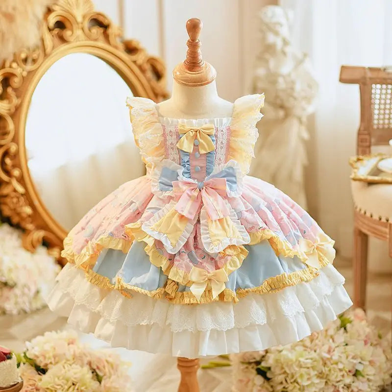 Girls' Lolita New Princess Dress Baby Full-Year Birthday Dress Puffy Fashionable Dress