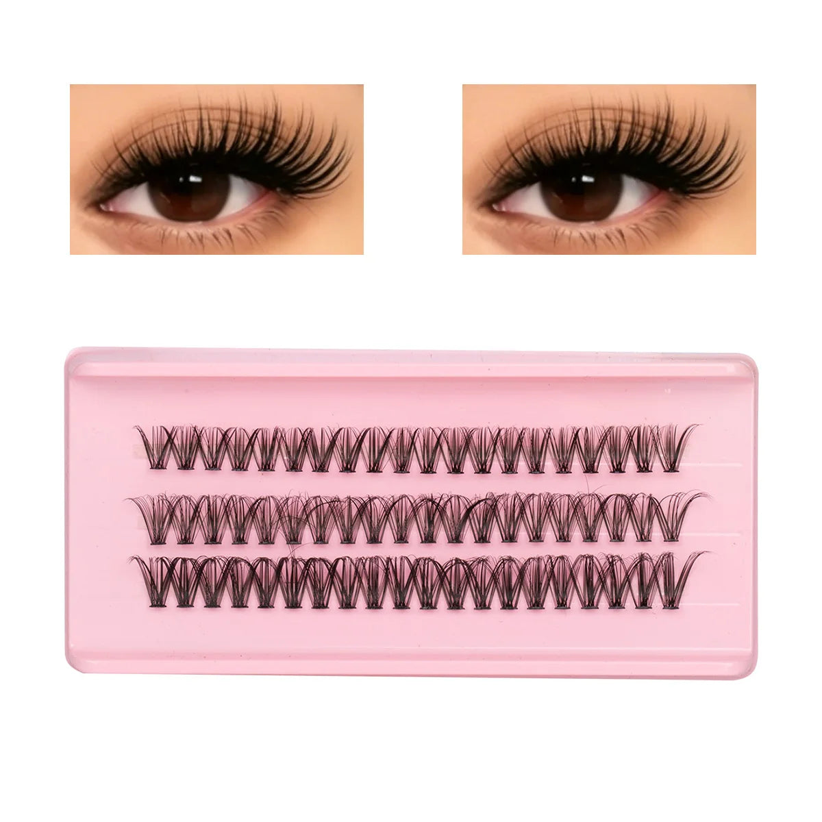 D Curl Individual Eyelash Clusters High Capacity Dense Eyelash Extension 8-16mm Suit for Different Makeup Beauty Long Lasting