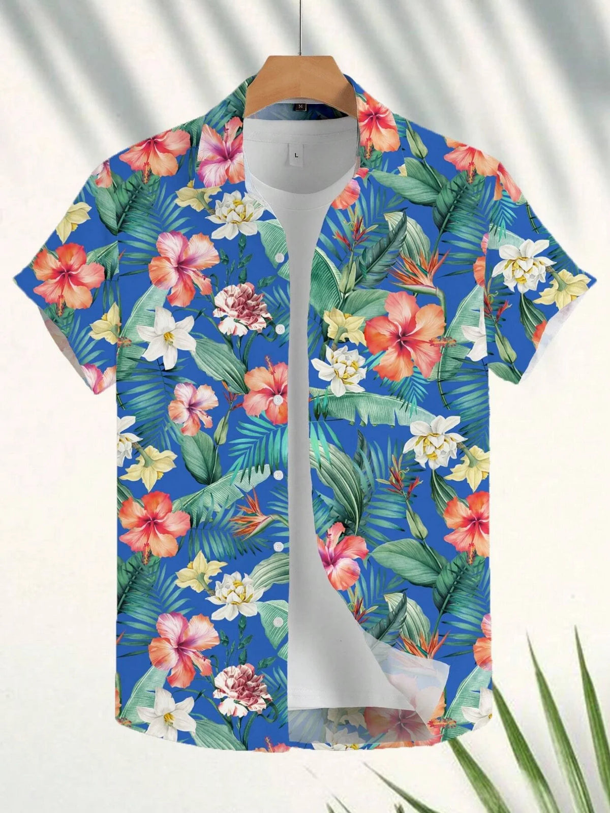Children's Shirt Girls Hawaiian Shirts Botanical Flower Print Shirt for Girl Short Sleeve Lapel Collar Shirts Casual Girl Blouse