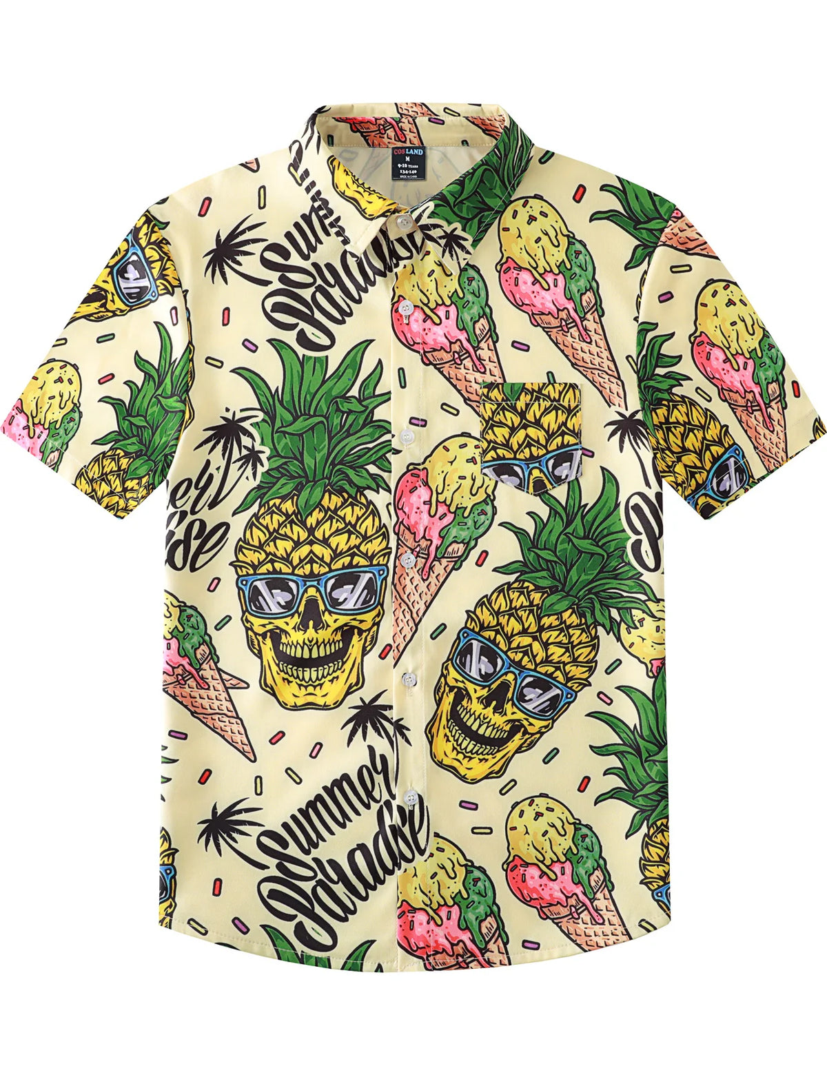 Hawaiian Shirt Teenager Tee Child Boys Novelty Print Fashion School Clothes Summer Beach Holiday Flower Botanical Daily Gift Top