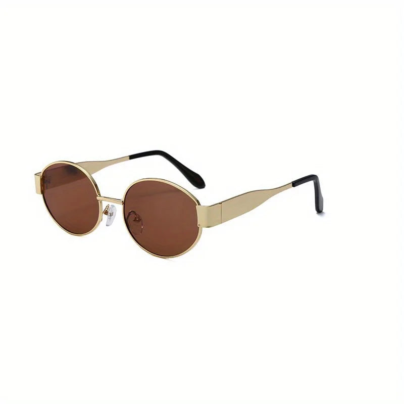 New Fashion Oval Metal Sunglasses for Women Men Trendy Traveling Sun Glasses Classic Shades Eyewear UV400 Gafas De Sol