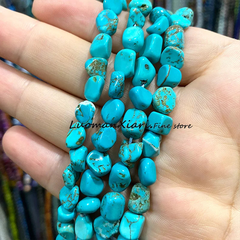 8-10mm Natural Stone Green Apatite Irregular Loose Spacer Beads for Jewelry Making Diy Earrings Bracelet Charms Accessories 15''