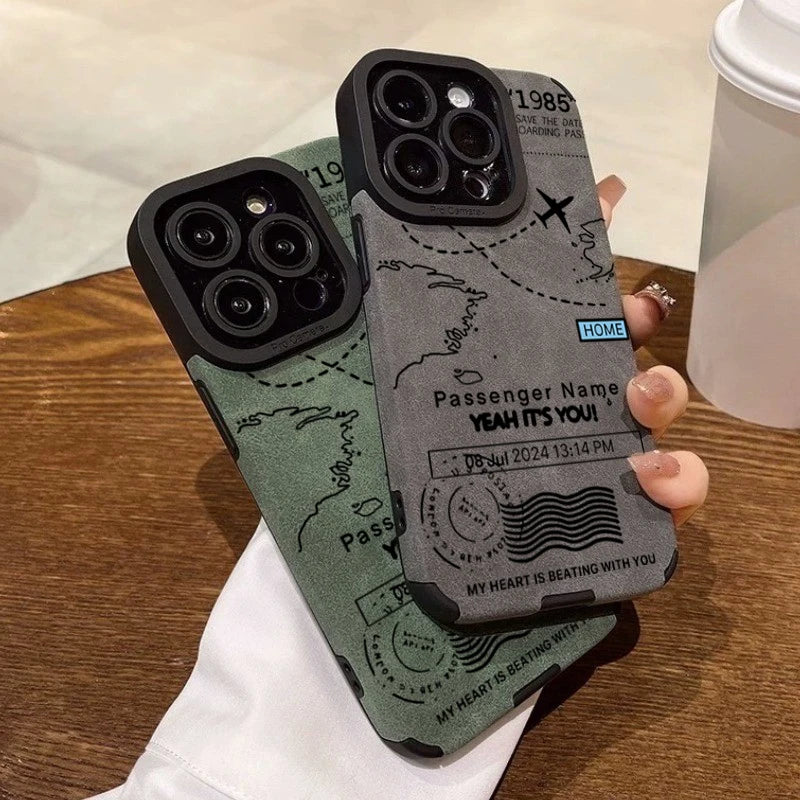 Airplane Flight Route Phone Case for iPhone 18 Pro 17 16 15 14 13 12 11 17 Pro Max Air 7 Plus X XR XS Max Shockproof Soft Cover