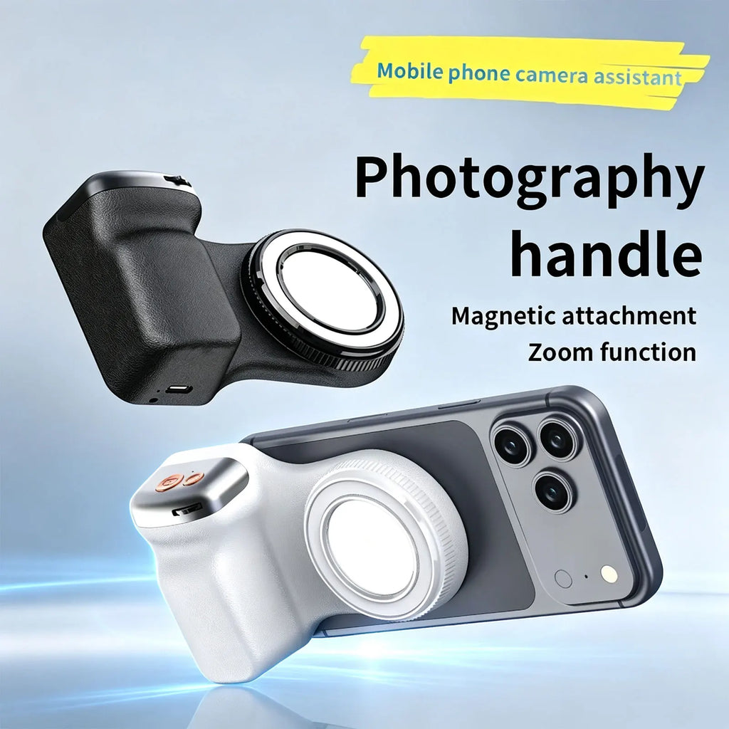 Magnetic Phone Camera Shoot Hand Grip Phone Holder Shooting Aid Remote Control Handle for iphone HUAWEI SAMSUNG Phone