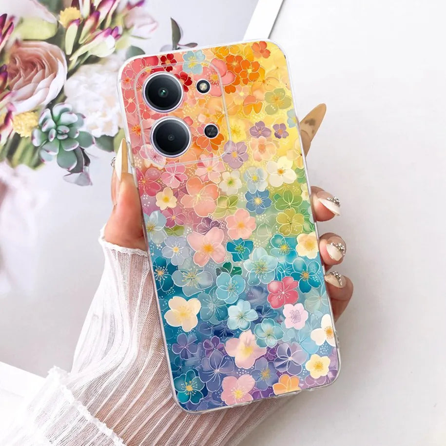 For Xiaomi Redmi 15C 5G 2025 Case Fashion Flower Bow Soft Silicone Clear Back Cover For Xiaomi Poco C85 5G Redmi15C 173MM Bumper