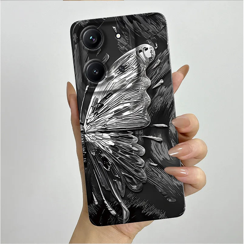 Case For Xiaomi Redmi 15C (171mm) Aesthetic Butterfly Flowers Drop-Resistant Silicone Cover For Xiaomi Poco C85 redmi 15 c Capa