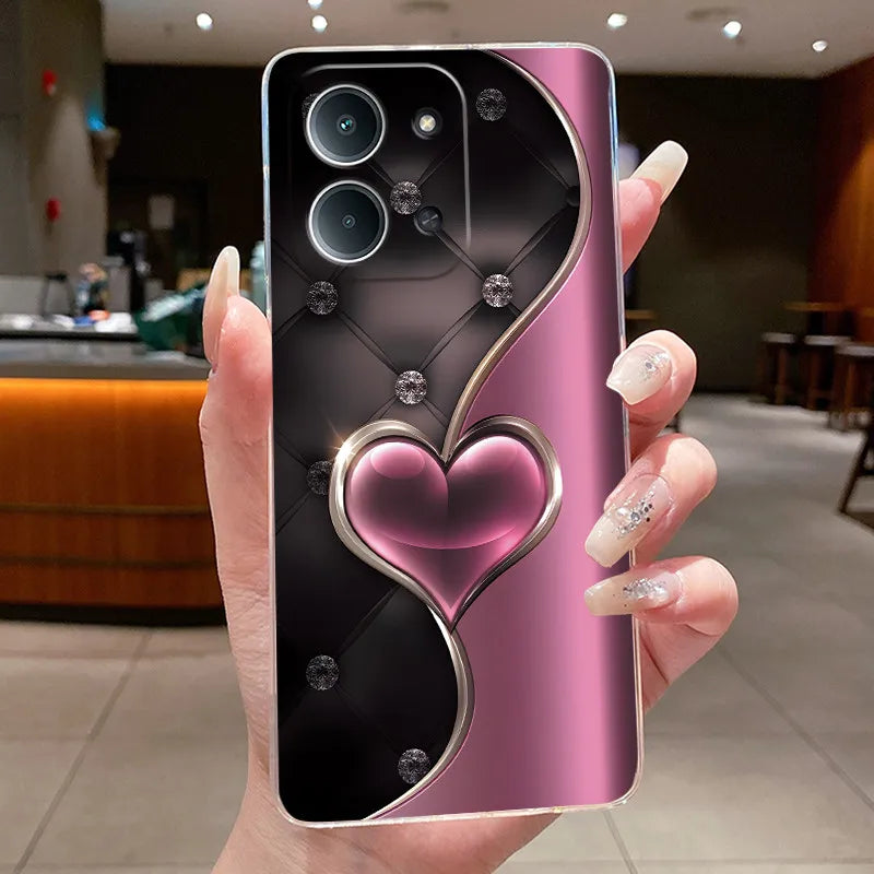Jelly Case For Redmi 15C 4G 5G Flower Butterfly Phone Funda For Xiaomi Poco C85 4G Soft Silicone Cases Transparent TPU Cover