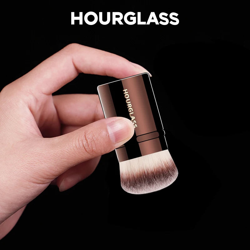 Retractable Professional Makeup Brush 3-in-1 Multi-Function Foundation Powder Blush Brush Travel Portable Cosmetic Tool with Sof