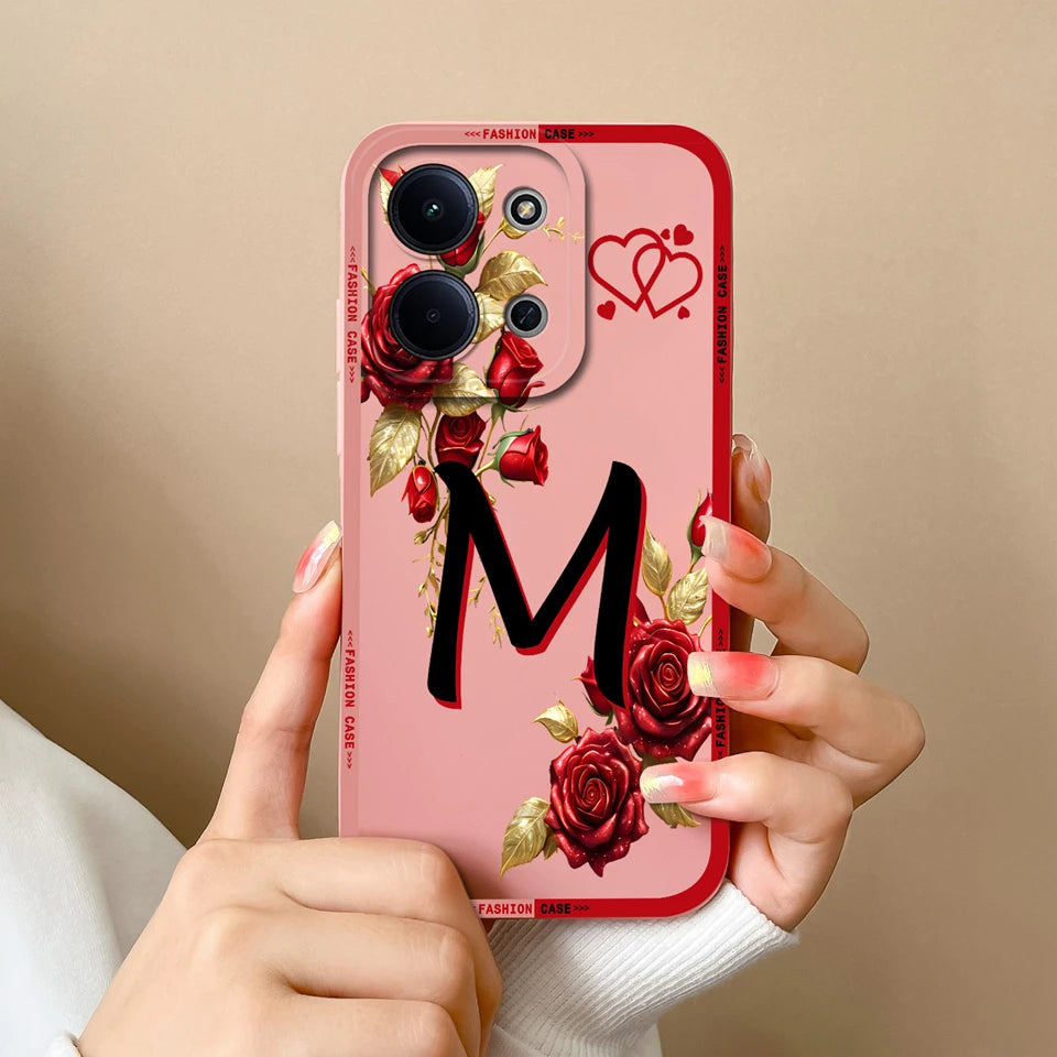 Case For Redmi 15C 14C 13C Alphabet From A-Z Non-slip Full Protection Trendy Phone Protector For Xiaomi Redmi15C redmi 14c Capa