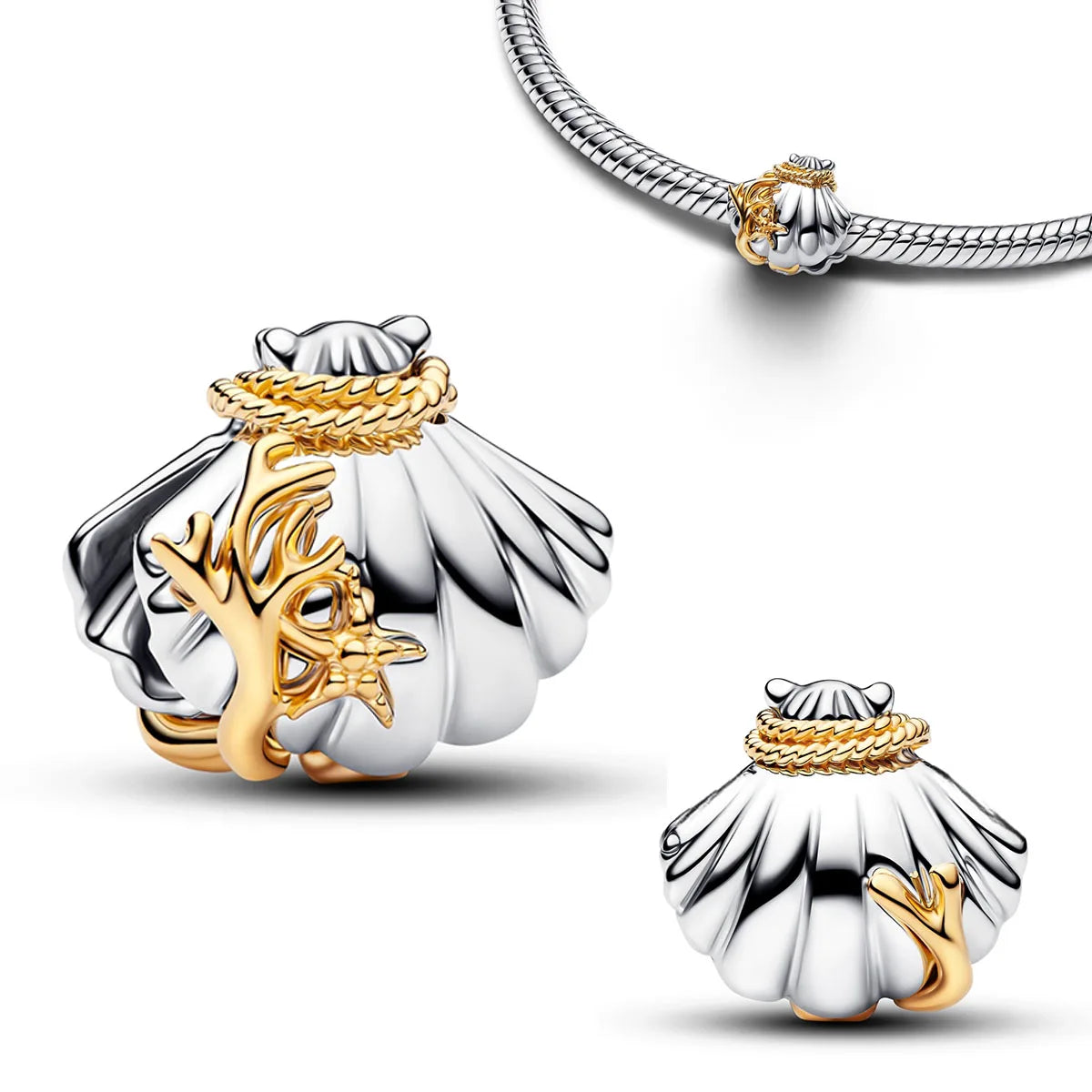 2026 Original 925 Silver Heart shaped Sun Moon Ring Bead Pendant Bracelet Necklace Women's DIY Jewelry Festival Gift