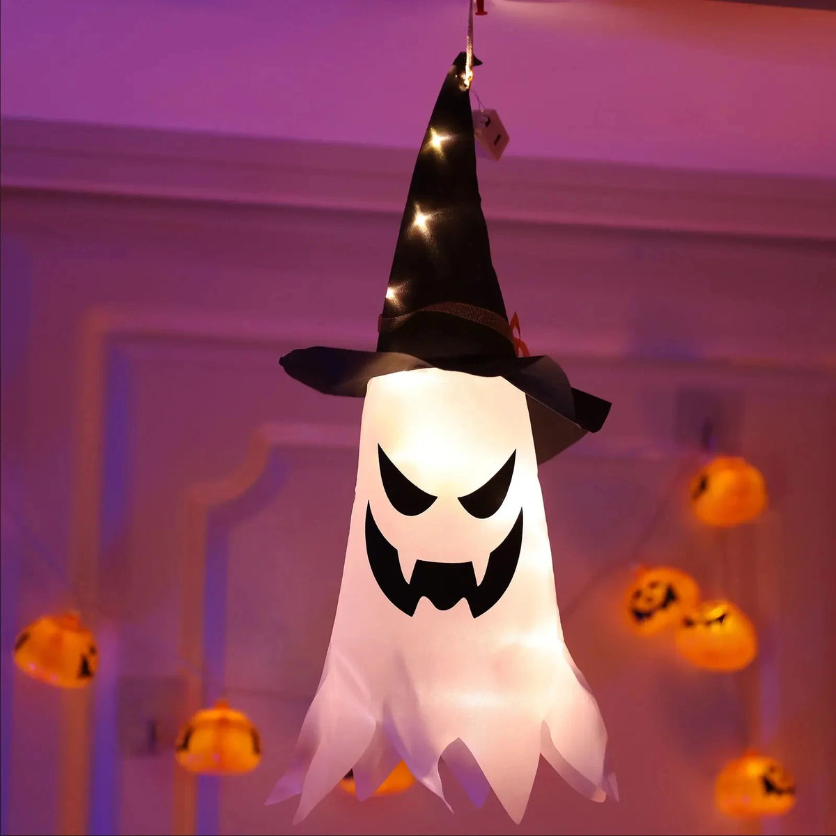 Halloween Witch Hat String Lights,Warm/Colored LED Lights Halloween Glowing Decoration for Yard Tree Garden Party Home Decor