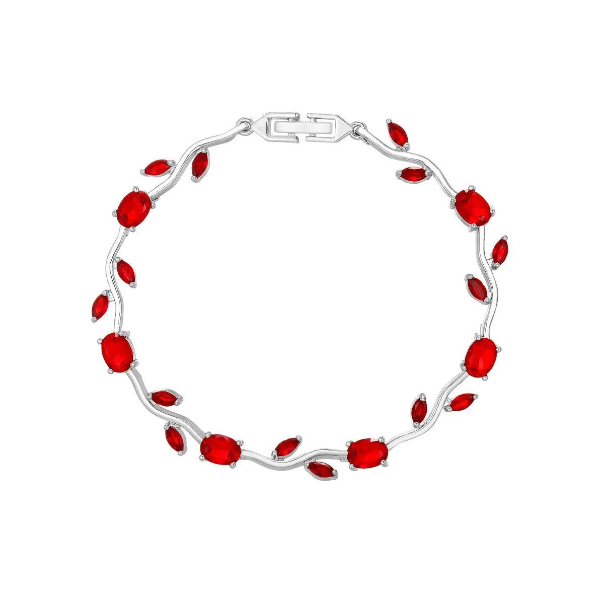 LATS Colorful Trendy Charm Sparkling Leaf Cubic Zirconia Bracelets for Women Party Wedding Fashion Jewelry Gift