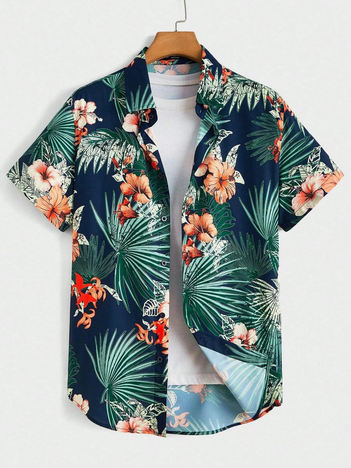 Children's Shirt Girls Hawaiian Shirts Botanical Flower Print Shirt for Girl Short Sleeve Lapel Collar Shirts Casual Girl Blouse