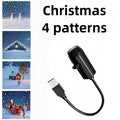 Christmas Projector Light, USB Powered Christmas Night Light with 3-6 Holiday Patterns, Flexible Tree Lamp for Bedroom, Ceiling