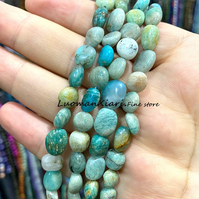 8-10mm Natural Stone Green Apatite Irregular Loose Spacer Beads for Jewelry Making Diy Earrings Bracelet Charms Accessories 15''
