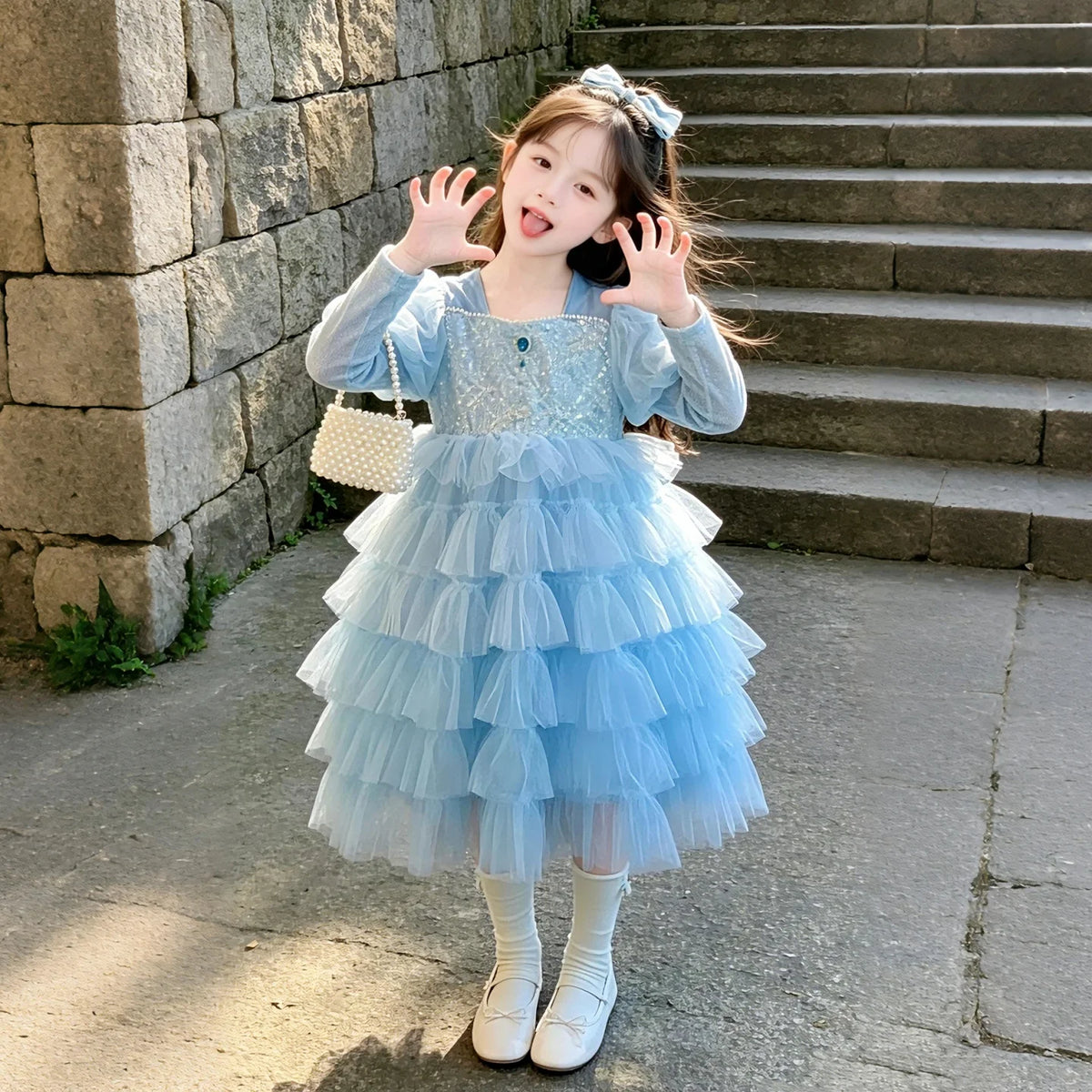 Kids Lace Dresses for Girls Princess Flower Dress Pink Baby Outfits Children Clothes for Teenagers Costumes 4 5 6 8 10 12 Years