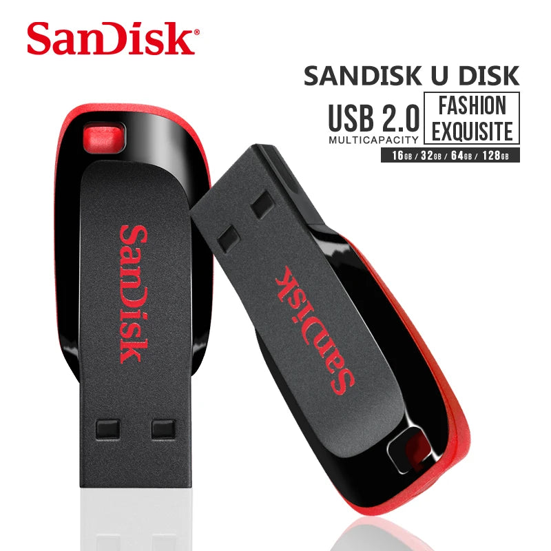 SanDisk CZ50 USB 2.0 Flash Drive 128GB 64GB 32GB U Disk 16GB USB2.0 Mini Pen Drive Usb Memories Flash USB Stick for Computer