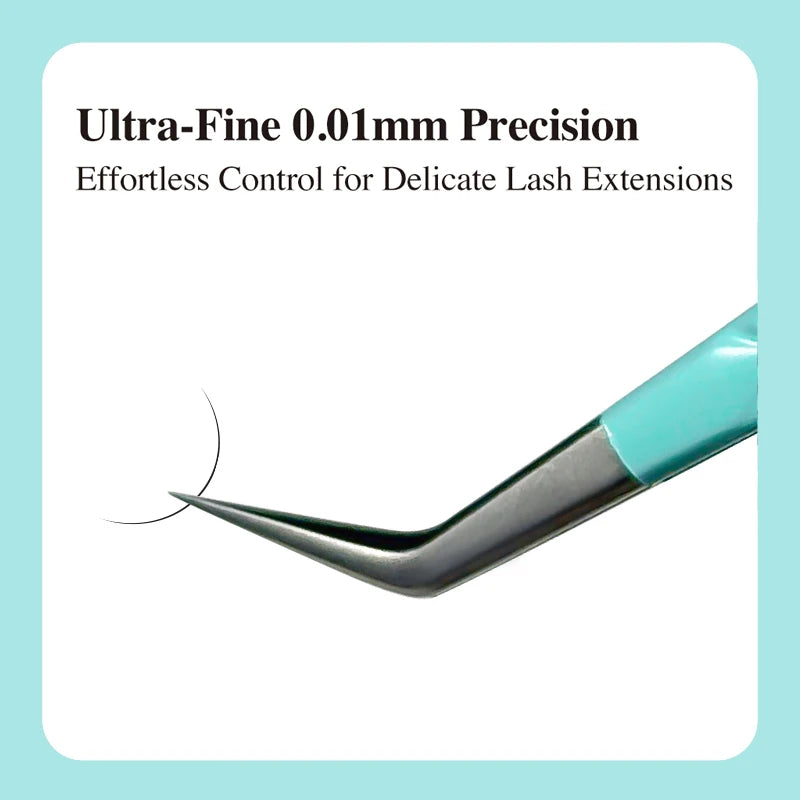DIYDAY Anti-Slip Tweezers, High-Density Fiber Tip for Eyelash Extensions & Eyebrow, Professional Precision Beauty Tools