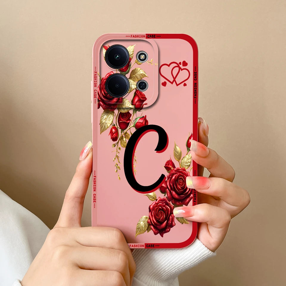 Case For Redmi 15C 14C 13C Alphabet From A-Z Non-slip Full Protection Trendy Phone Protector For Xiaomi Redmi15C redmi 14c Capa