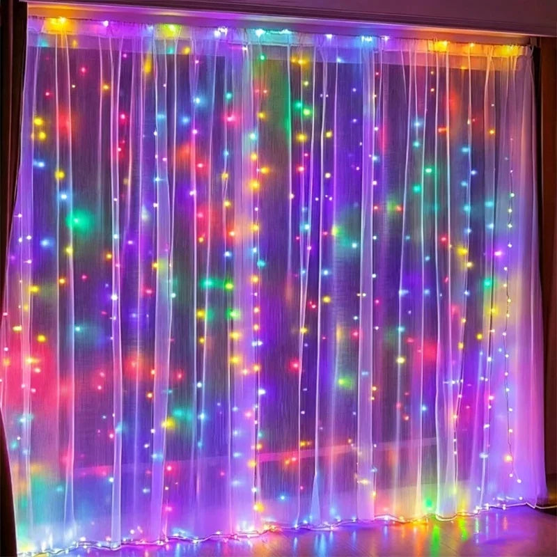 LED Curtain String Lights 8 Modes USB Plug Party Lights with Remote Control Fairy Garland Bedroom Wedding Christmas Decorations