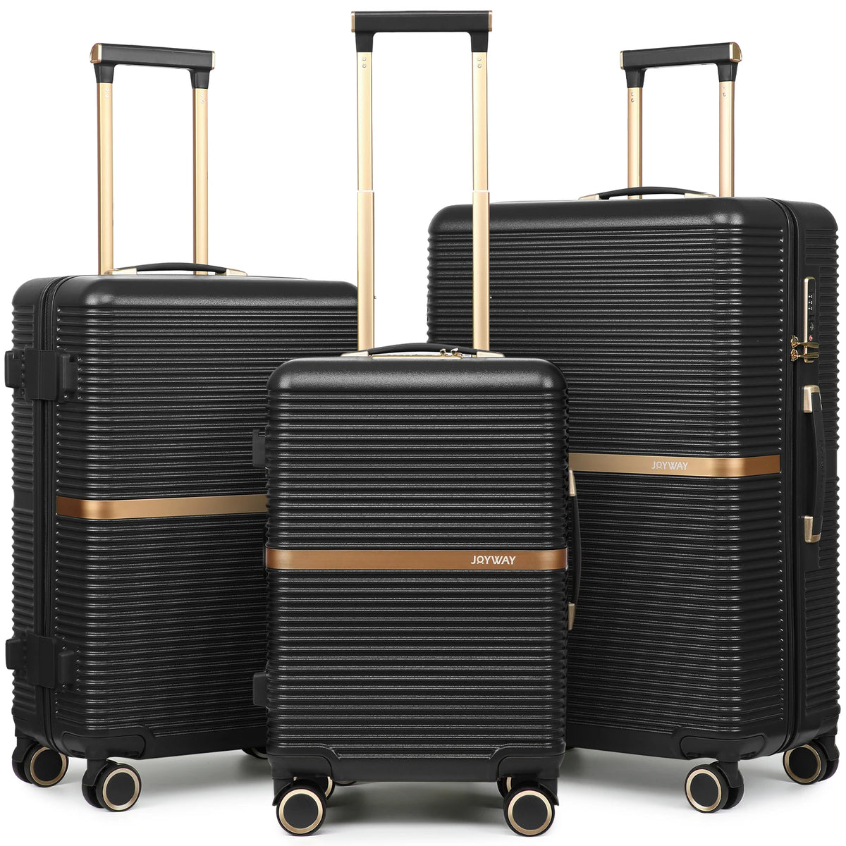 Joyway 3-Piece Luggage Set, Lightweight Suitcase with Cup Holder, TSA Lock and Spinner Wheels