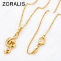 18K Gold Wedding Party Jewelry Wholesale Women Creative Music Symbol Pendant Stone Female Fashion