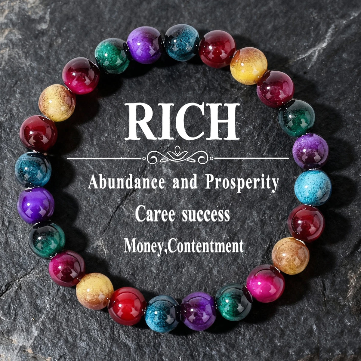 Fashion Autumn and Winter Jewellery Yellow Green Red Purple Blue Brazaletes for Family Banquet Unique Beaded Bracelets for Women