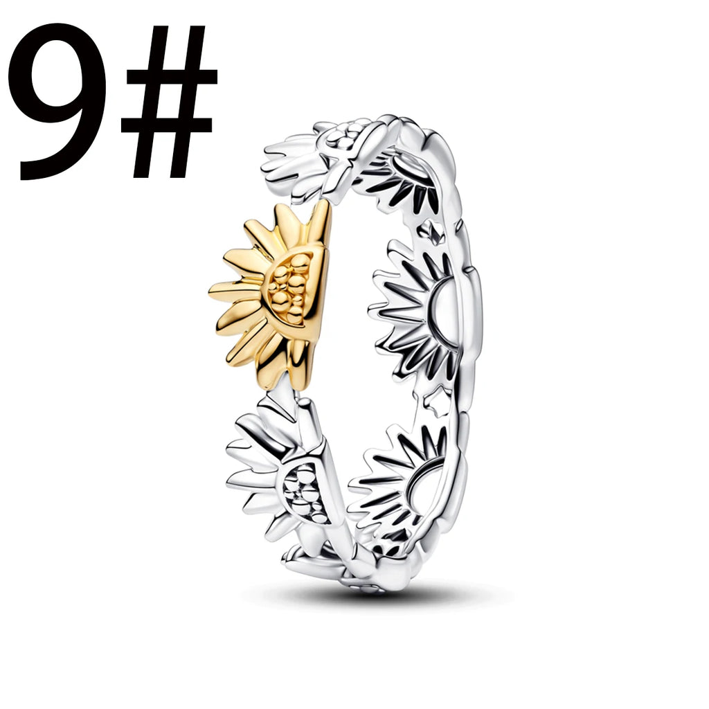 2026 Original 925 Silver Heart shaped Sun Moon Ring Bead Pendant Bracelet Necklace Women's DIY Jewelry Festival Gift