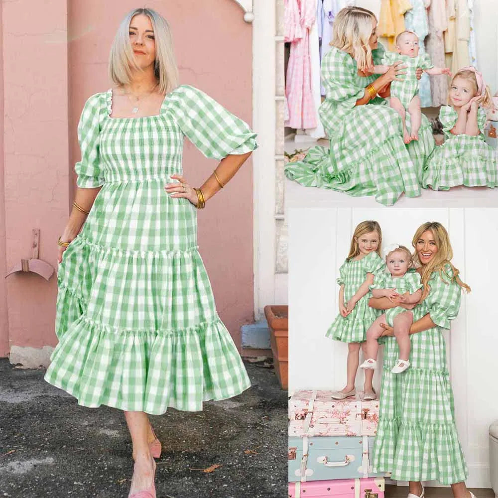 Family Matching Outfits Mommy And Daughter Matching Clothes Mother Kids Family Dresses Family Look Clothes Women Dresses