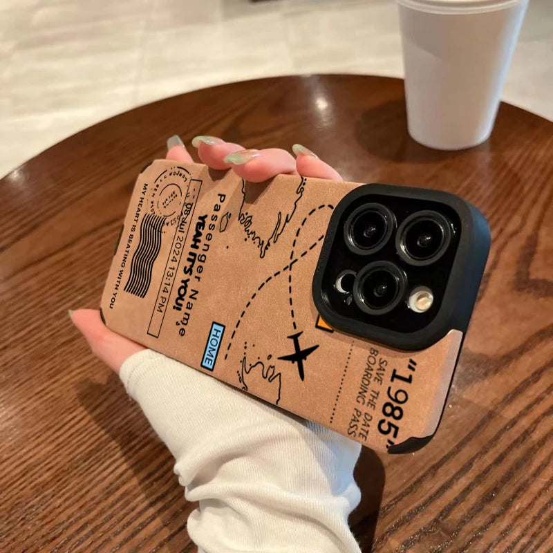 Airplane Flight Route Phone Case for iPhone 18 Pro 17 16 15 14 13 12 11 17 Pro Max Air 7 Plus X XR XS Max Shockproof Soft Cover