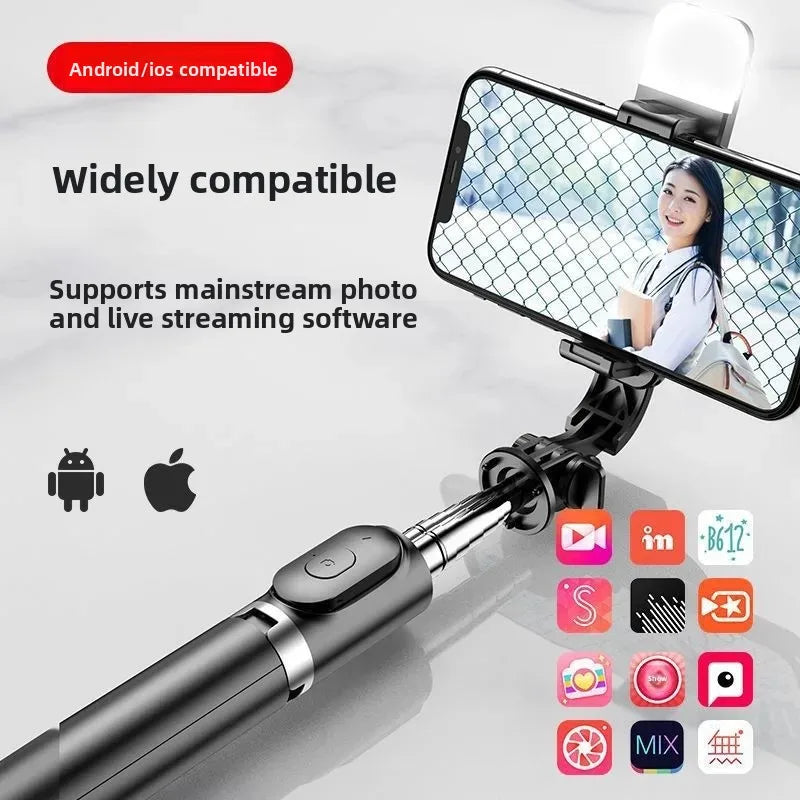 selfie stick 360° rotation holder with light remote control for selfie stick with bluetooth tripod for shooting from phone